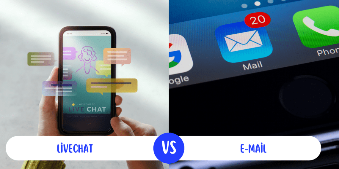 livechat, e-maili customer support